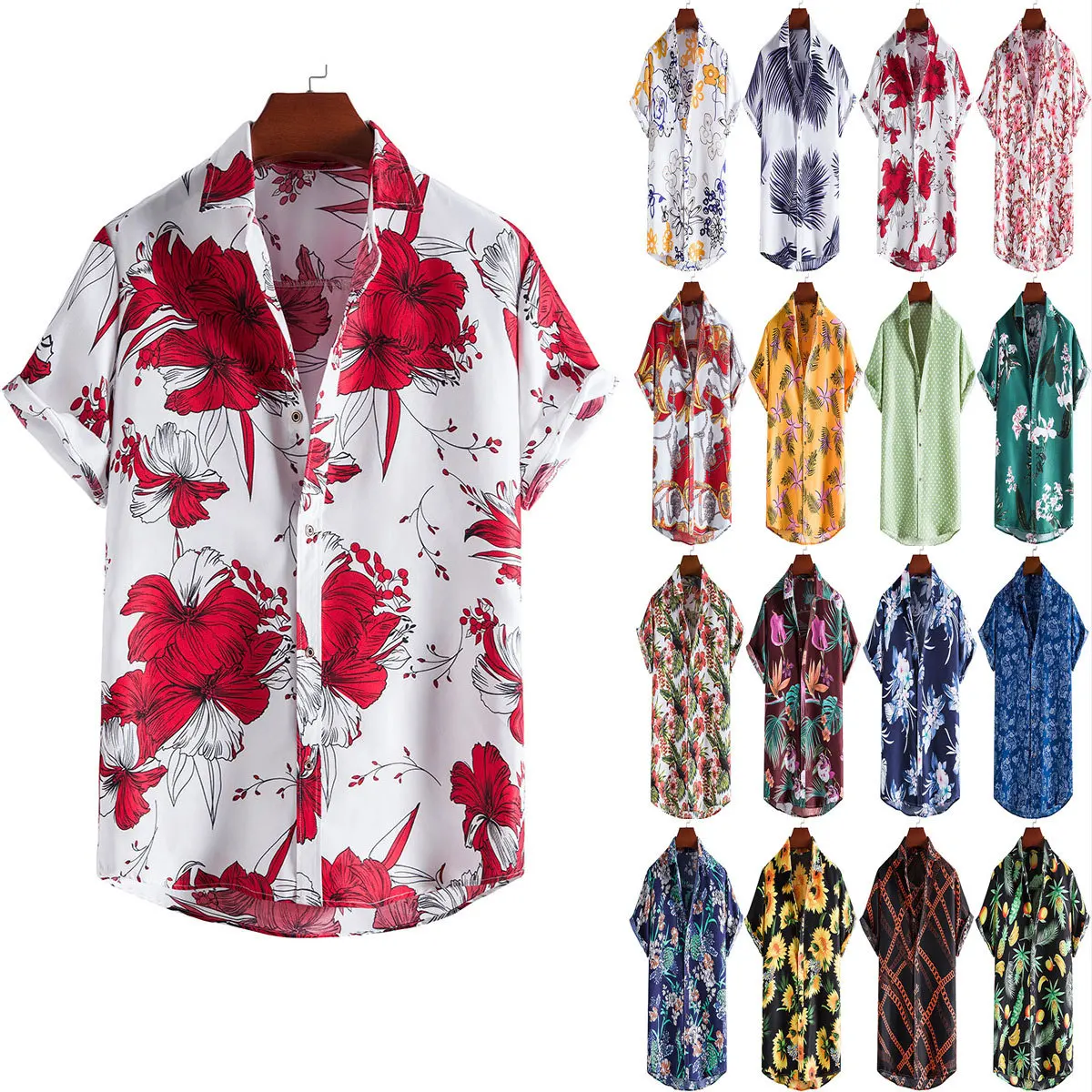 

Casual Men Slim Fit Print Party Club Shirt Printed Shirts Men Fashion Trend short Sleeve top tshirt