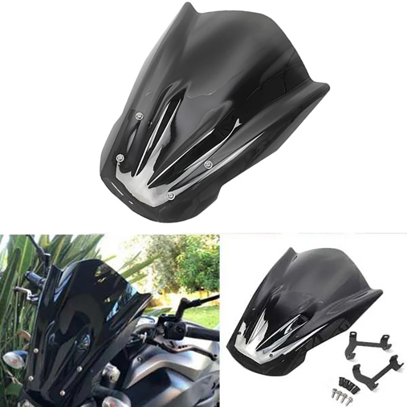 

Motorcycle Windshield Windscreen with Mounting Bracket Wind Deflectors for YAMAHA MT07 MT 07 FZ-07 FZ07 FZ 07 2014-2017