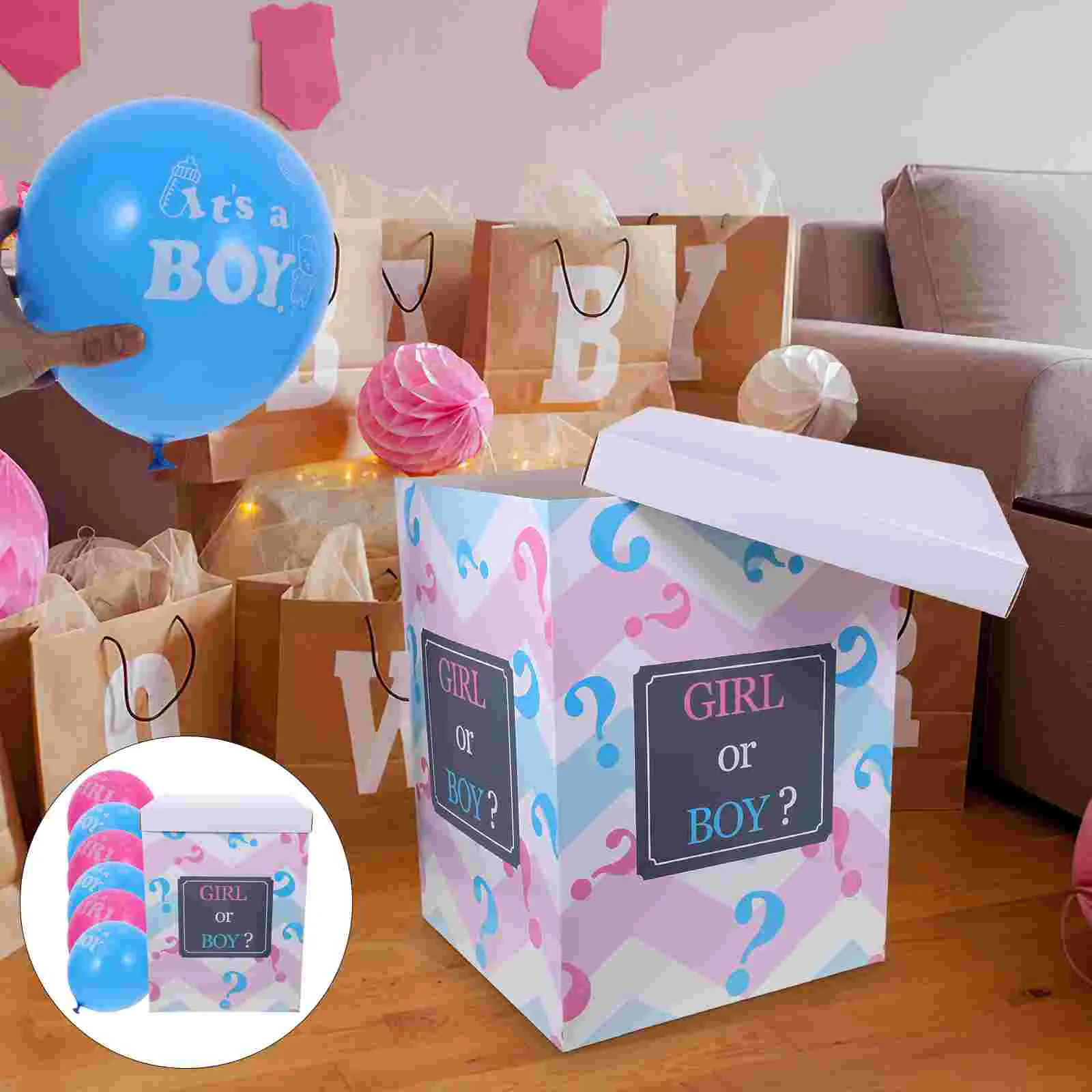 

1 Set Balloons Gender Reveal Box DIY Large Gender Reveal Box Party Supply