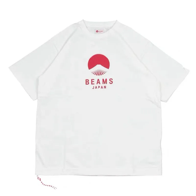 

Лучшая японская классическая красная веревка Mt. Fuji с коротким рукавом, уличная одежда в японском стиле, стандартная летняя футболка унисекс для пар
