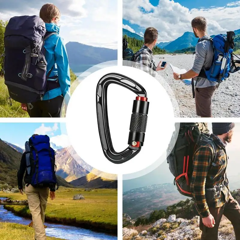 Многофункциональные сверхмощные карабины 24KN зажимы D-образной формы для