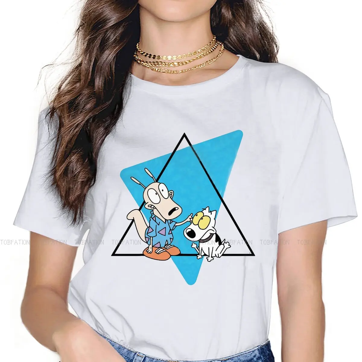 

Cute Female Shirts Rockos Modern Life Oversized Vintage Women Tshirts Harajuku Casual Feminine Blusas