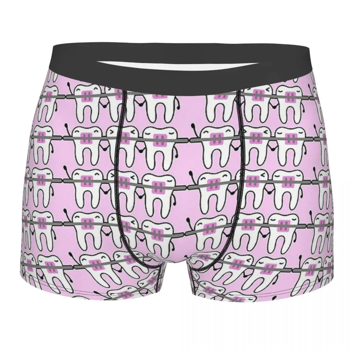 

Cute Pink Tooth Teeth Dental Braces Stomatology Department Underpants Homme Panties Male Underwear Sexy Shorts Boxer Briefs