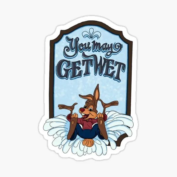 

Splash Mountain Sign 5PCS Car Stickers for Funny Decorations Cartoon Water Bottles Decor Living Room Cute Luggage Anime Fridge