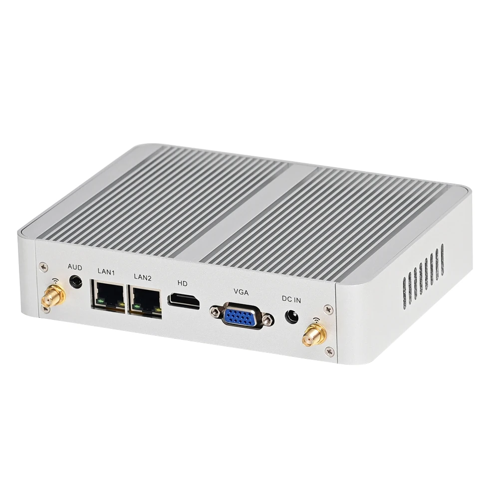 Newest Fanless Mini PC Intel Quad Core Celeron J4105 HDMI VGA Dual LAN 2*COM Soft Route Computer Pfsense TV BOX Windows 11 HTPC