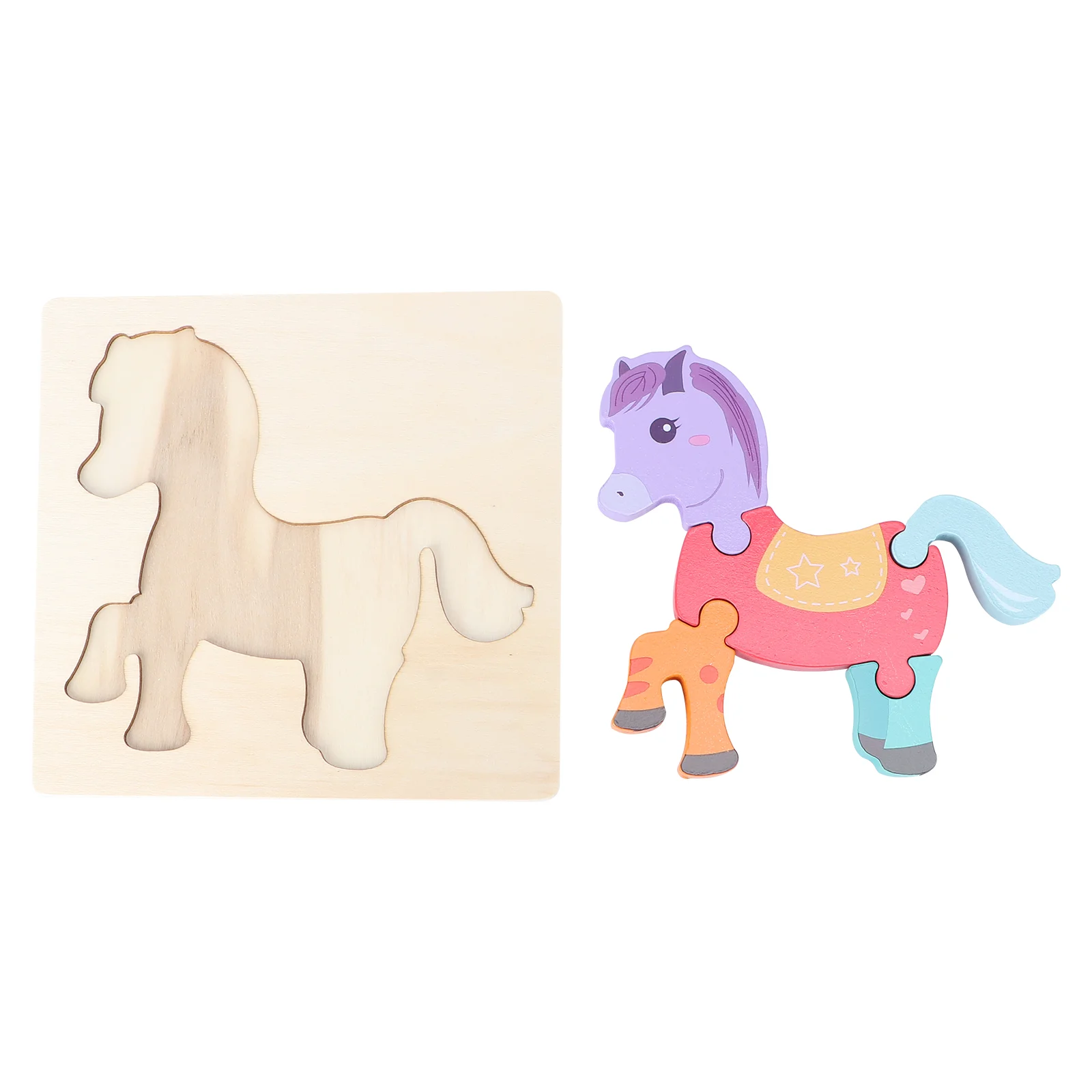 

1Pc Wooden Cartoon Puzzle Toddler Puzzle Lovely Colorful Puzzle