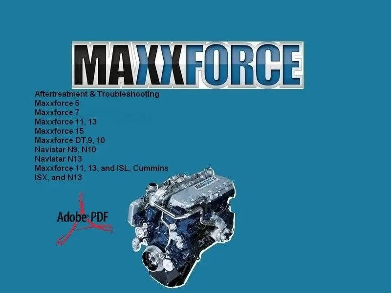 Maxxforce обслуживание ремонт ручной дизельный двигатель полный DVD PDF
