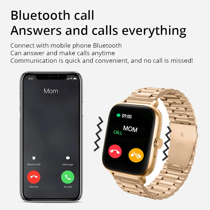 2022 Bluetooth Смарт-часы с функцией ответа на вызов женские часы сенсорным циферблатом