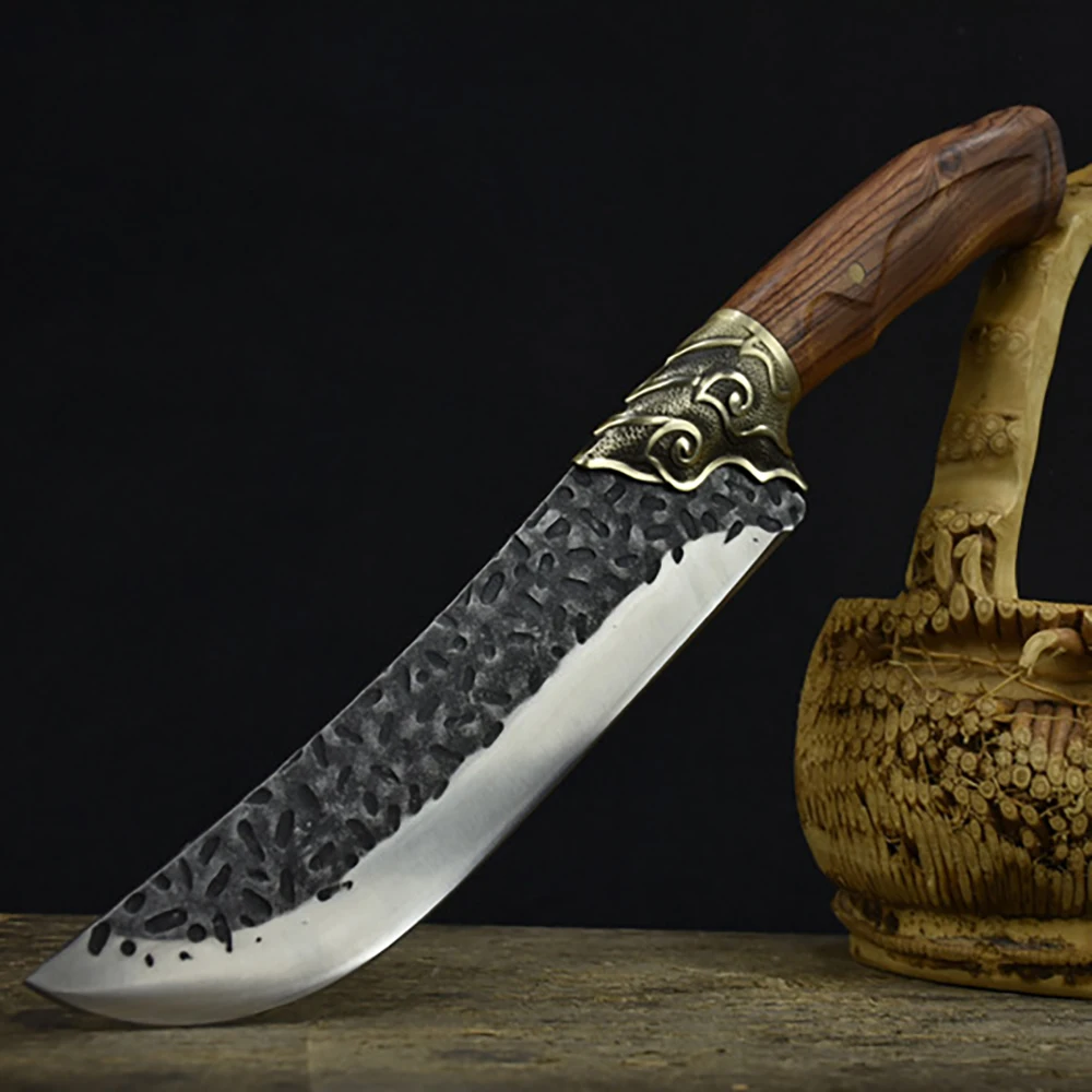 Кованый нож мясника для приготовления мяса мясницкий ручной работы кованый 7Cr1 7MoV