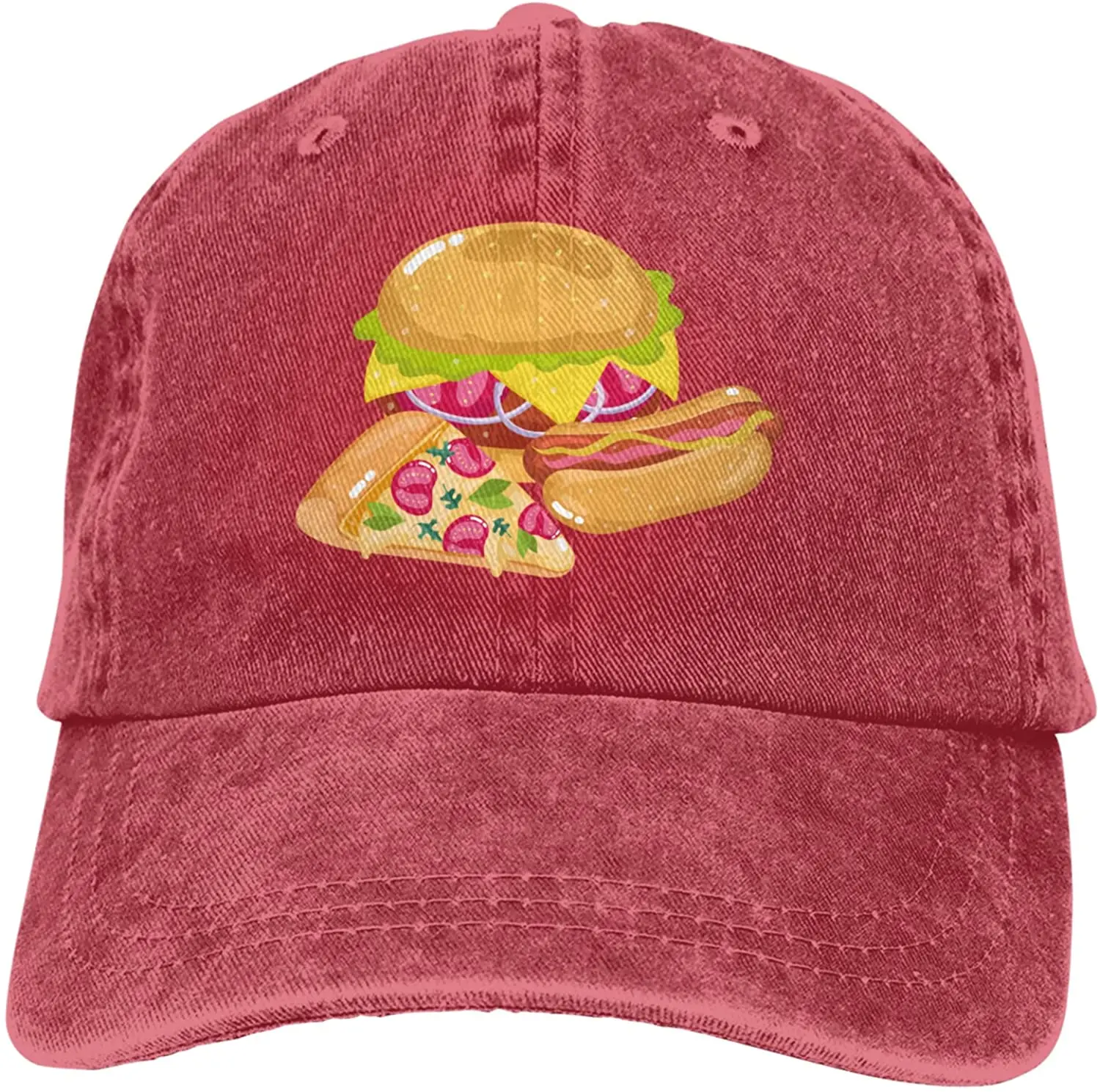 

Fast Food Pizza Hot Dog and Burger Cowboy Hat Unisex Adjustable Cowboy Cap Fashionable Personality