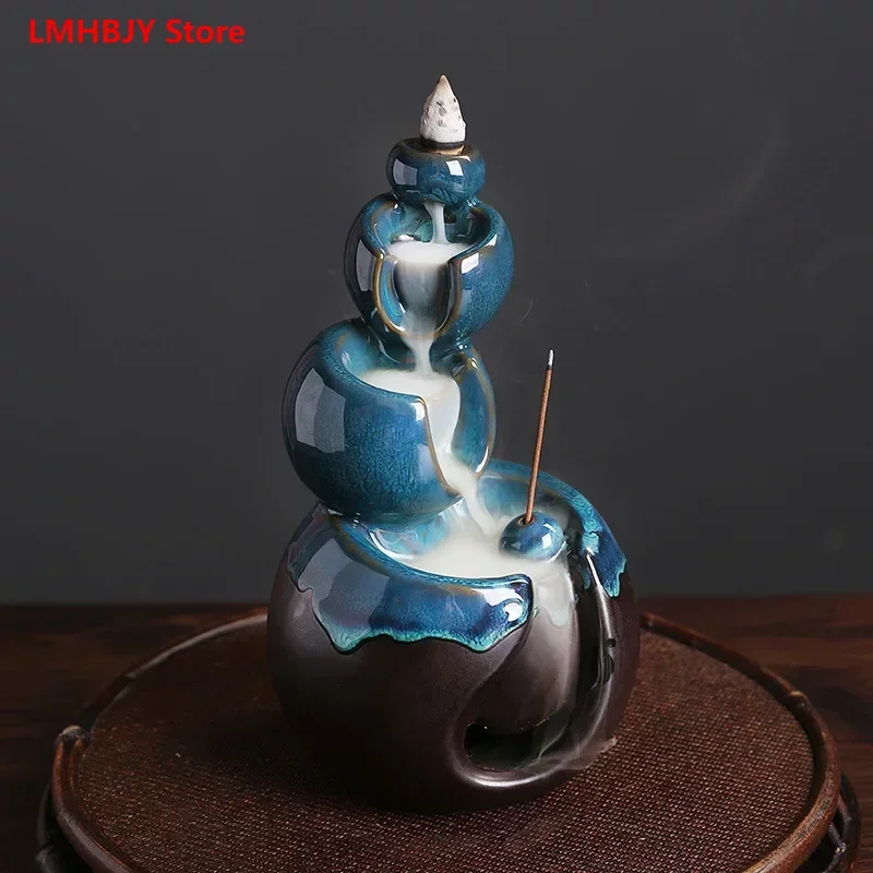 

Ceramic Backflow Incense Burner Home Decoration Creative Kiln Transforms Into Blue Universe Planet Backflow Incense Burner