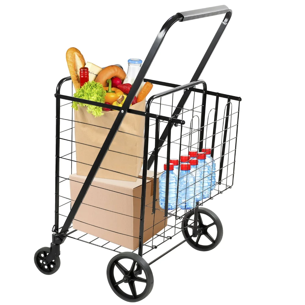 Mount-It! Rolling Utility Shopping Cart for Groceries and Other Supplies Mini Shopping Cart  Hand Cart