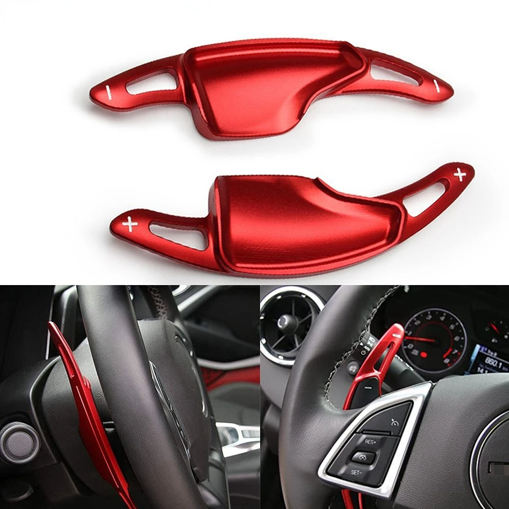 

2Pcs Car Aluminum Steering Wheel Shift Lever Paddle Shifter Extend For 2016-2017 Chevrolet Camaro Steering Wheel Paddle Shifters