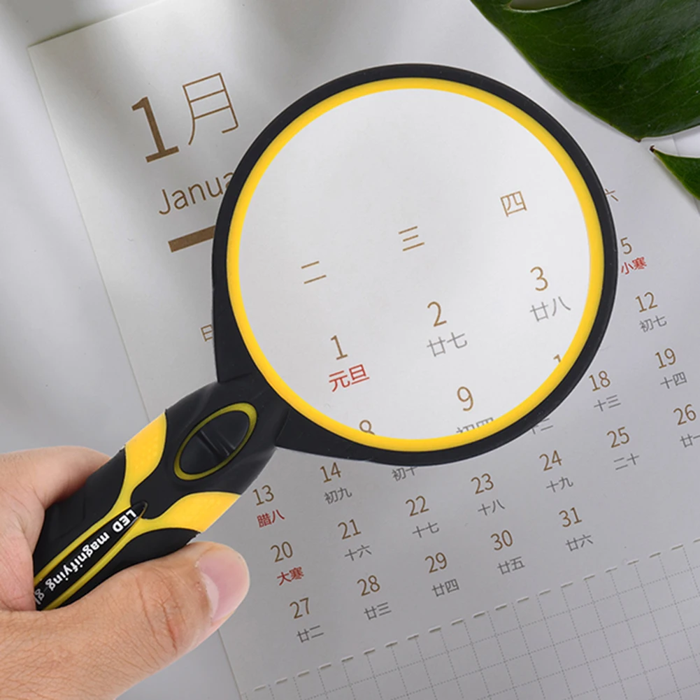 

5X Magnifying Optical Glass Lens Diamond painting Tool Handheld Microscope With LED Light for Reading Newspaper Loupe Magnifier
