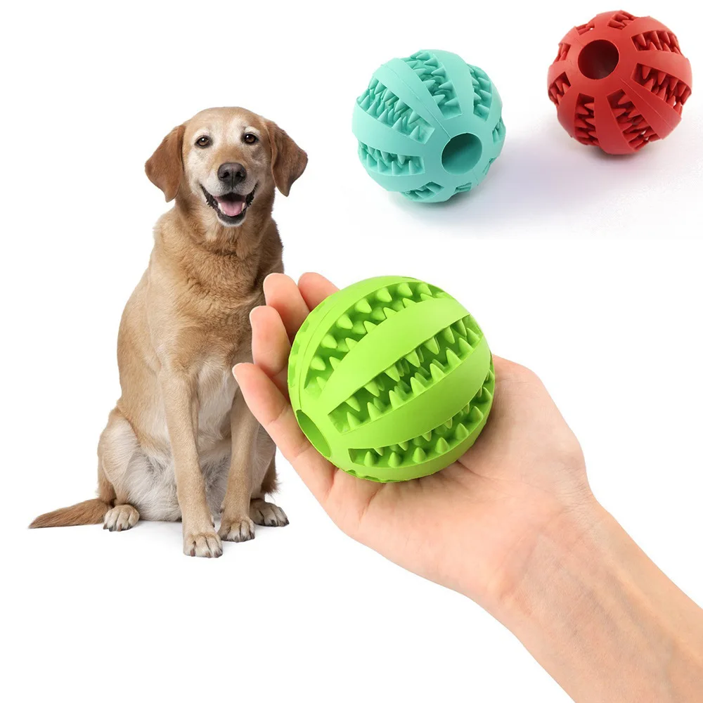 

Pet Dog Toy Nature Rubber Ball Toys For Dog Cat Puppy Chew Tooth Cleaning Balls Dogs Interactive Food Elasticity Balls