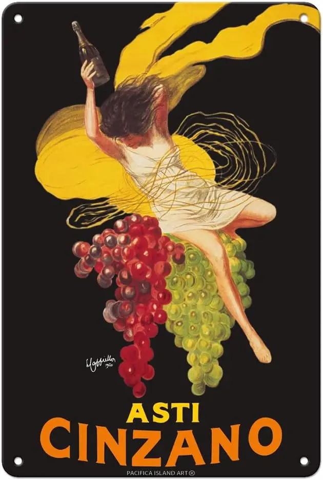 Pacifica Island Art Asti Cinzano - Spumante Итальянское сверкающее белое вино Винтажный рекламный