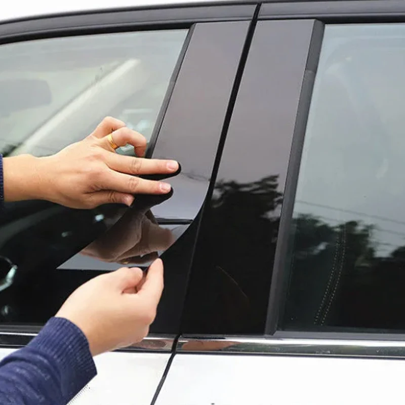 Накладка на окно автомобиля для BMW 1 серии E87 E81 E88 120i 123d 118d 2004 ~ 2011 столб дверь черная