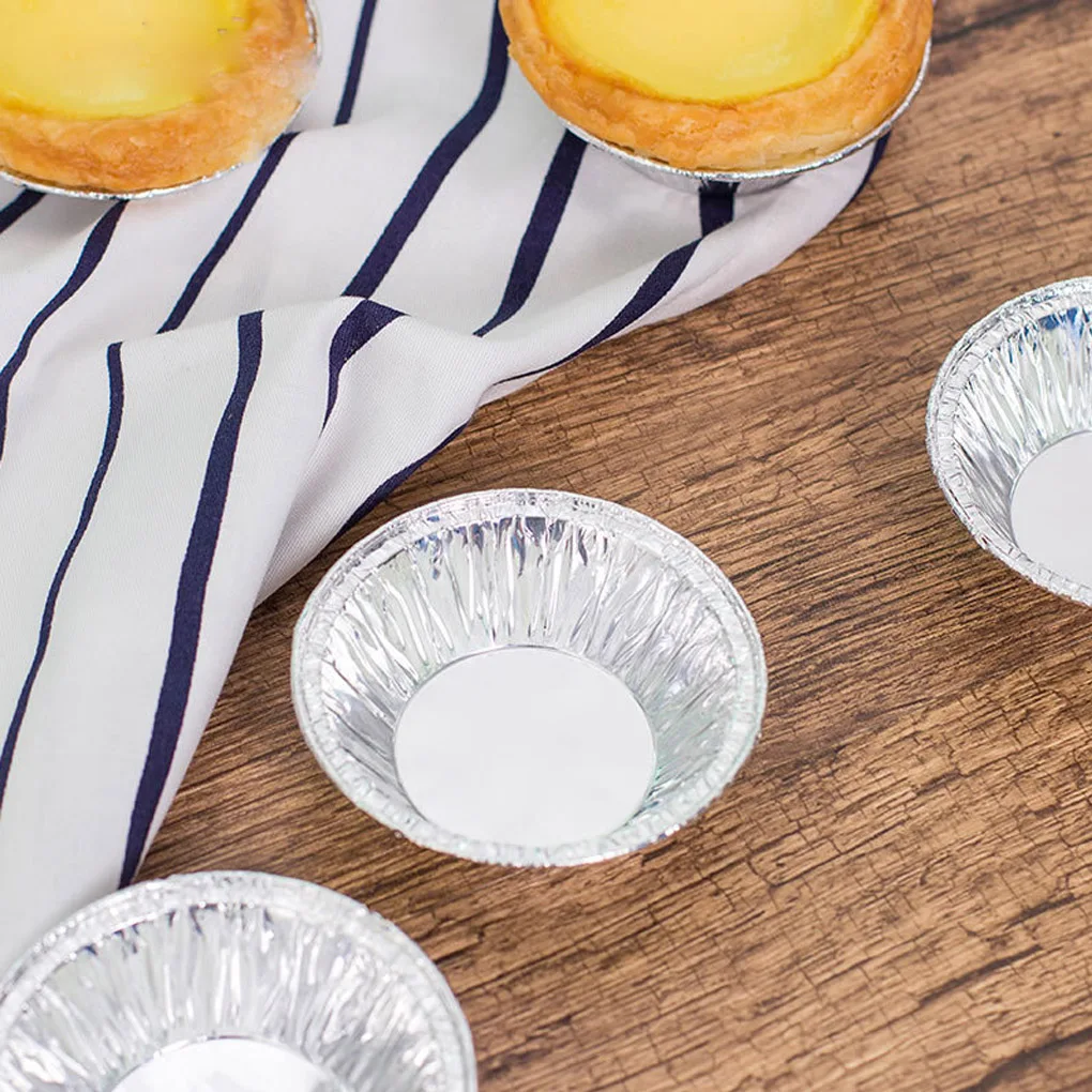 

100PCs Egg Tart Pan Cupcake Case Tar Cake Mold Disposable Aluminum Foil Baking Cups Muffin Baking Cups Cake Cookie Bakeware