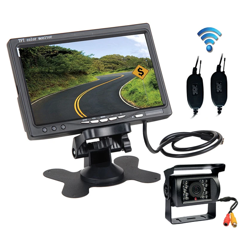 Камера с монитором для грузовика. Waterprof Camera Wireless Trucks Bus установка и подключение. Monitor Travel Vision.