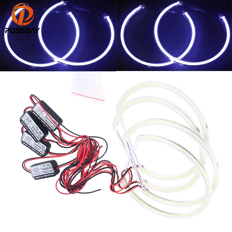 Автомобильная фара-кольцо POSSBAY 4 шт./лот ангельские глазки гало белая внешняя фара