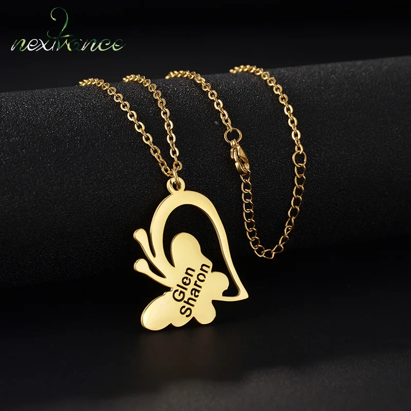 

Классическое ожерелье Nextvance, кулон с именем ребенка, стальные персонализированные ожерелья с буквами для девочек, мальчиков, студентов, ювелирные изделия на день рождения, подарок