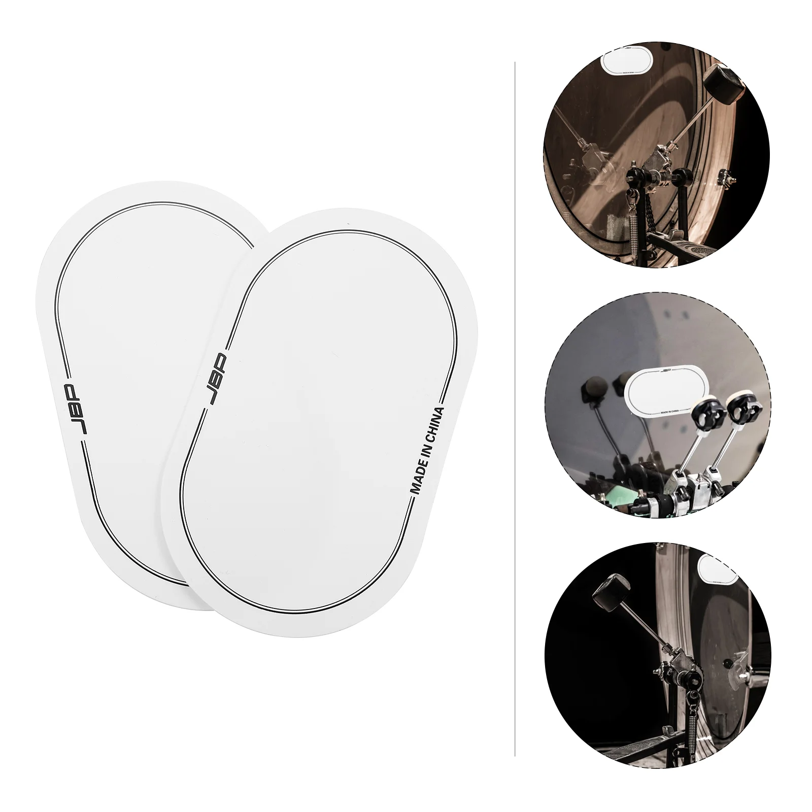 

Drum Bass Pedal Double Sticker Head Patch Set Pad Kick Protection Protector Skin Accessories Household Strengthen Guitar Impact