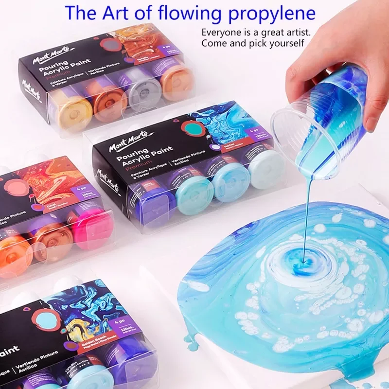 

4x60ml/Set Pigment Acrylic Paint Pouring Fluid-Paint Canvases For Painting Pouring Medium Big Oil Paints Drawing Art