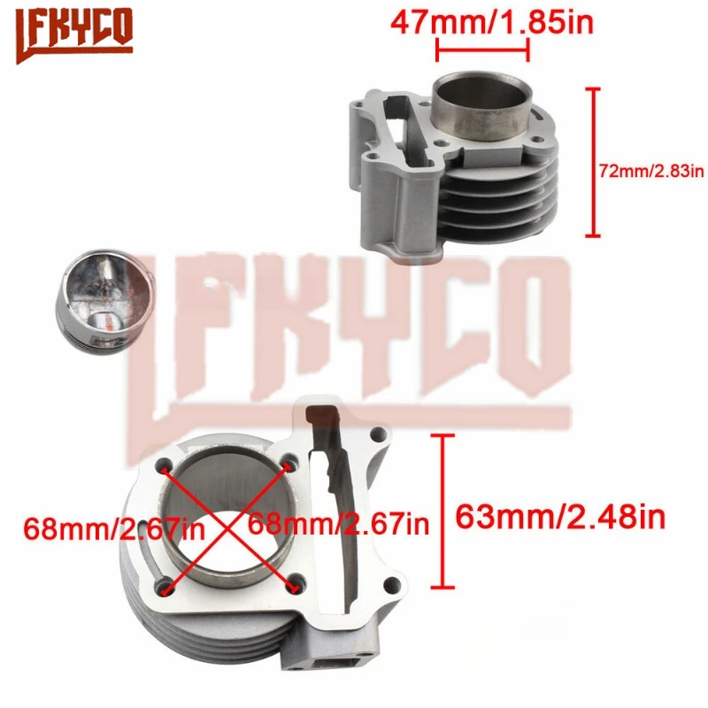Комплект цилиндров мотоцикла 47 мм комплект прокладок поршневых колец двигатель