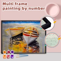chenistory painting by numbers boat landscape oil painting by numbers coloring by numbers on canvas with multi aluminium frame