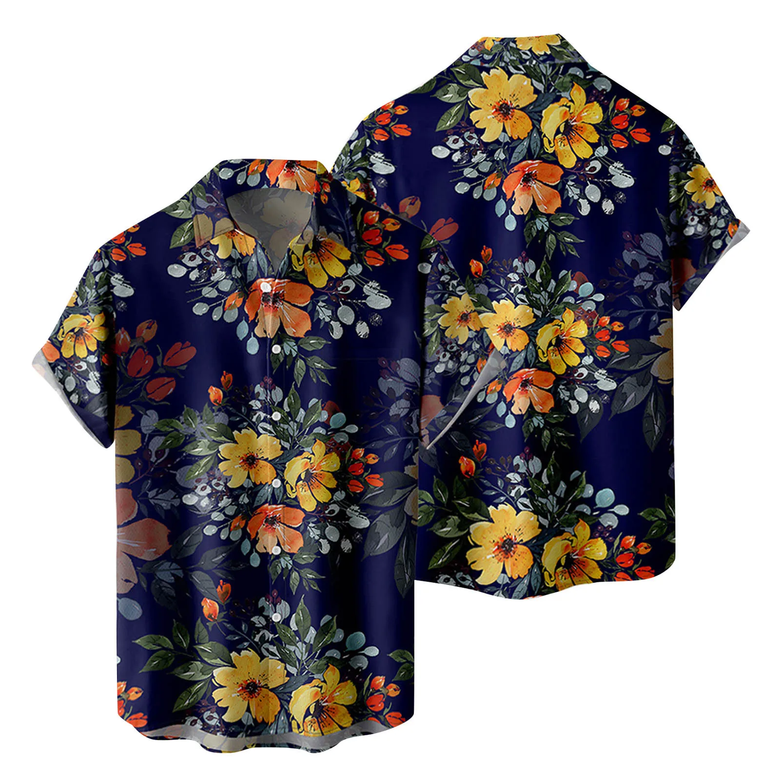 

Mens Fashion And Leisure 3D Digital Printing Buckle Lapel Short Mens Classic Long Sleeve Shirt Plain Long Sleeve Shirt Men