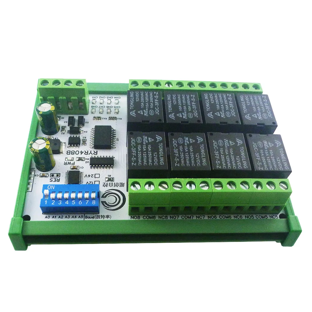 8-канальный DIP-переключатель параметры релейная плата RS485 Modbus RTU ПЛК эффективный