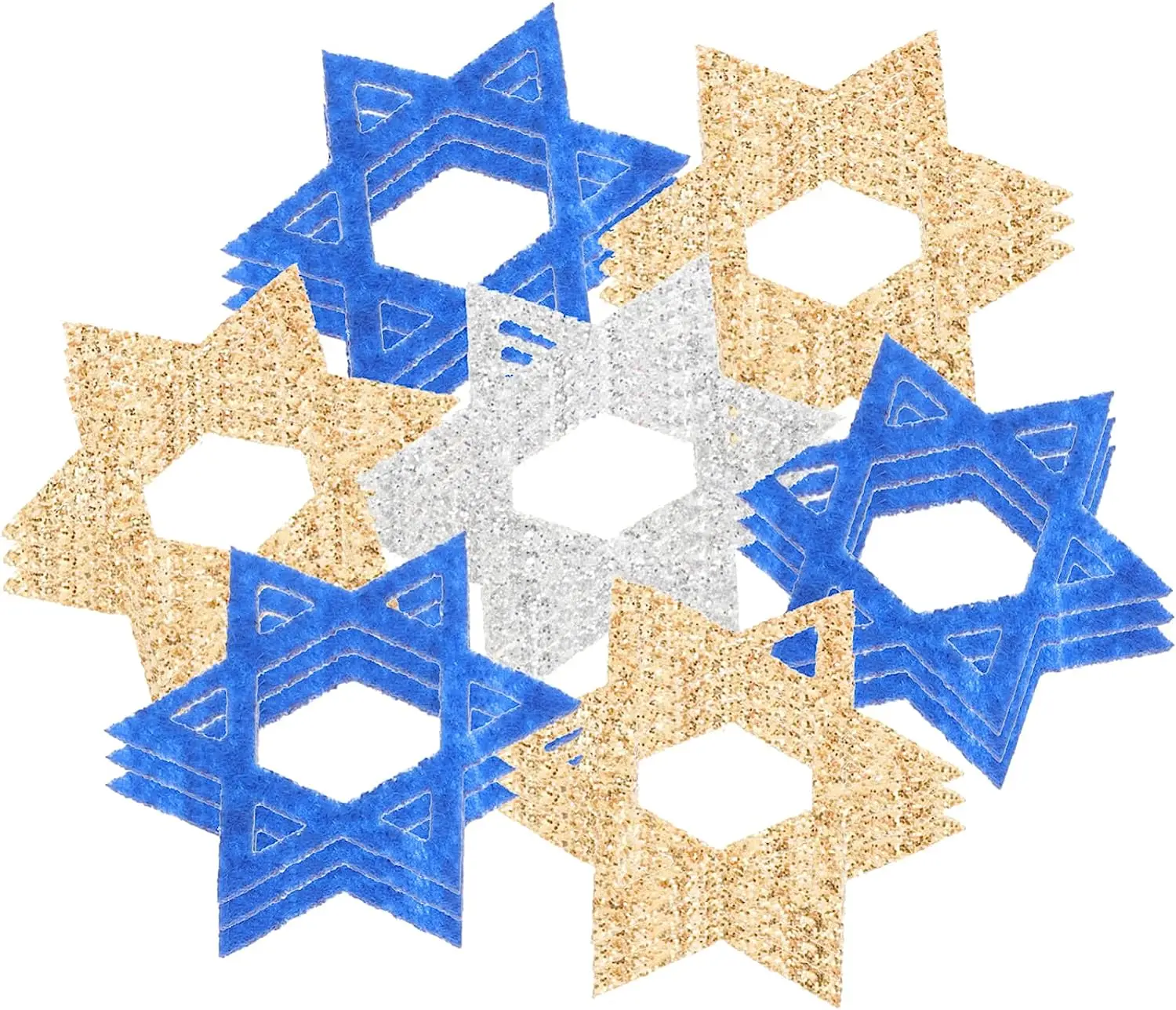 

50 шт. hanukka блестящие конфетти золотые серебряные синие звезды Давида настольные конфетти в форме звезды еврейский новый год