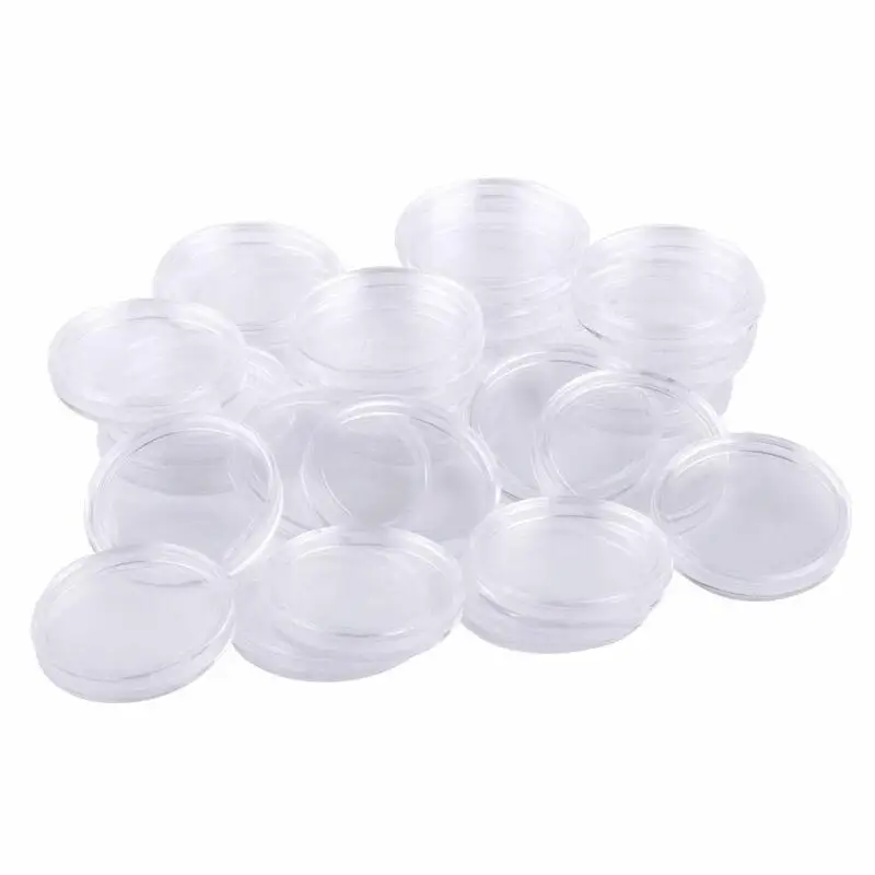 10/25Pc 21/22/23/25/26/27/28-45mm Transparent Round Coin Box Capsules Storage Coin Collection Holder Containers Home Supplies