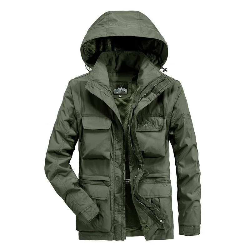 Winter Men's Jacket Thick Fleece Military Parkas Big Size Overcoat Thicken Warm Windbreaker Jackets Homme Jacket Coats Outwear
