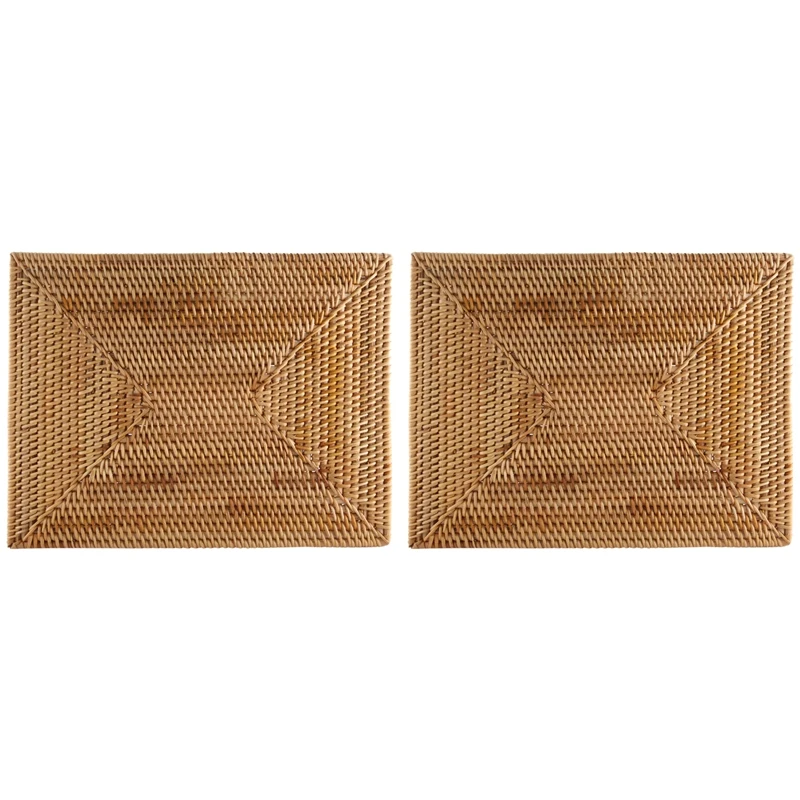 

2 Pcs Table Mats Non Slip Rattan Placemats Dining Table Heat Resistant Woven Place Mats Insulation Heat Resistant Mats