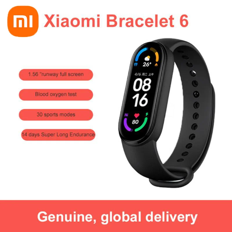 

Xiaomi Mi Band 6 Smart Bracelet 5 Color AMOLED Screen Miband 6 Blood Oxygen Fitness Traker Bluetooth Waterproof Smart Band
