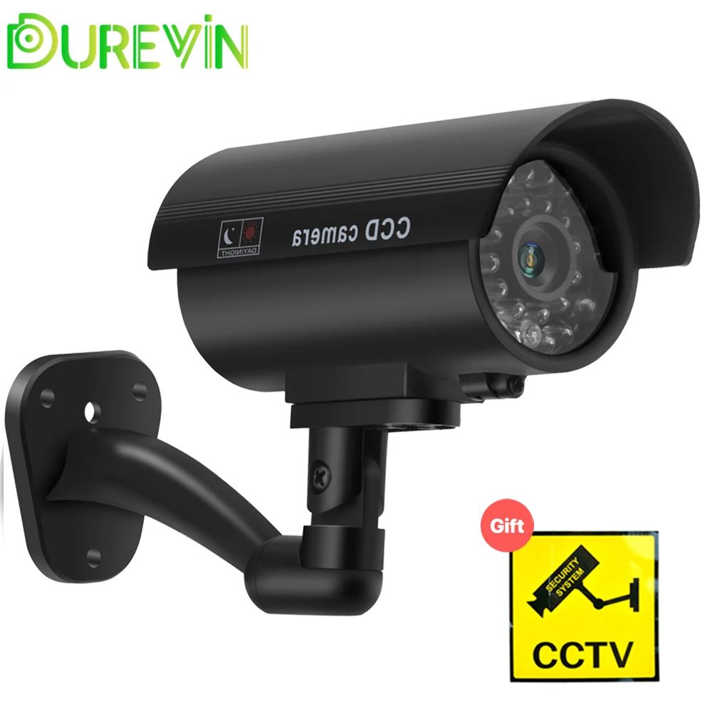 

Fake Dummy Camera Bullet Waterproof Outdoor Indoor Security CCTV Surveillance Camera With Flashing Red LED Light Monitor