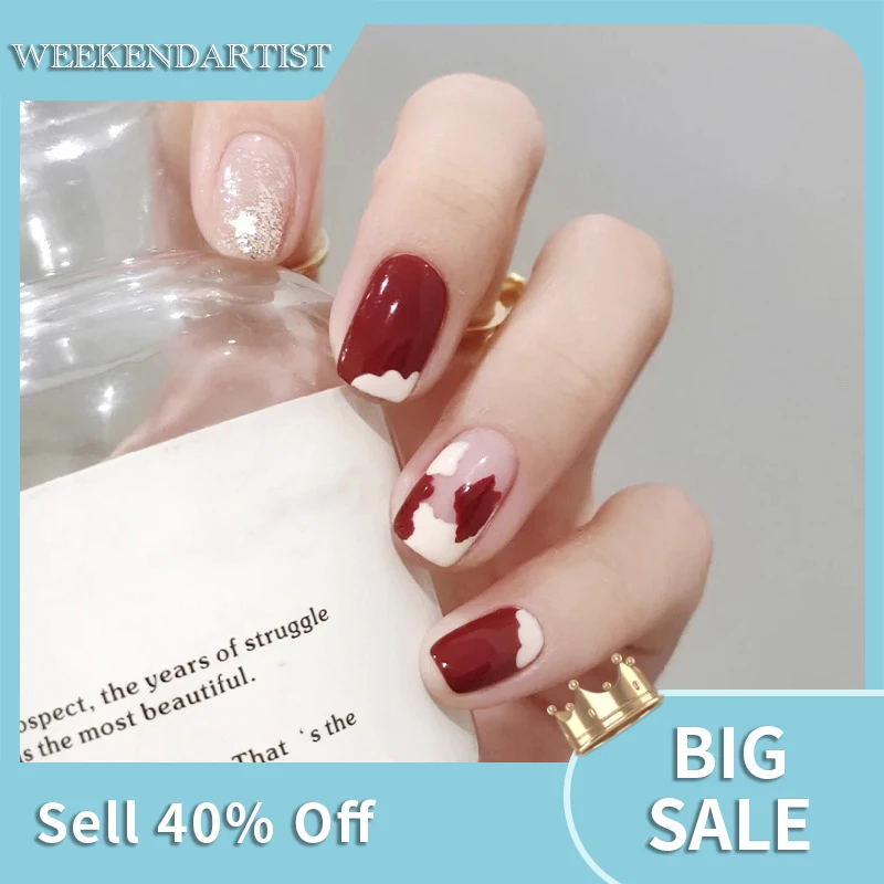 

24 шт./компл. носимый Маникюр балерина съемный гвоздь с клеем искусственные ногти готовые Женщины Девушки искусственная кожа