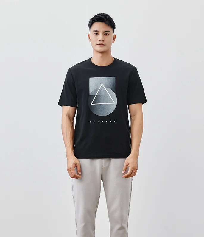 

W2174- Summer new men's short sleeved T-shirt American fashion printed round neck T-shirt.