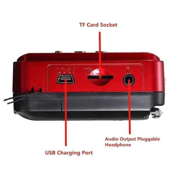 K11 FM перезаряжаемый портативный мини радиоприемник цифровой USB TF MP3-плеер динамик