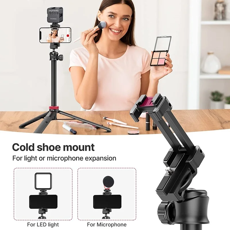 

MT-44 Extend Tripod For DLSR Camera Phone Vlog Tripods With Cold Shoe Phone Mount Holder for Microphone LED Light