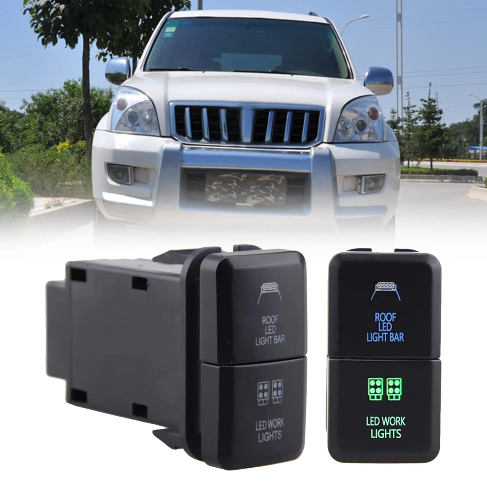 12 В Автомобильная двойная Стандартная панель синий/зеленый цвет On-Off стандартная