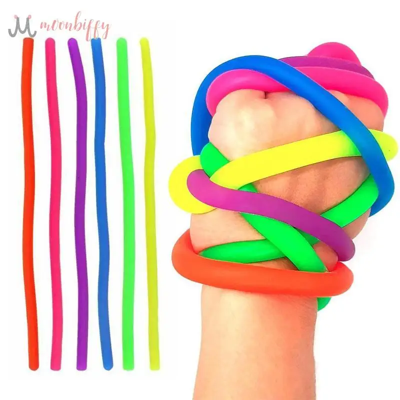 

Stretchy Noodle String Neon Kids Childrens Fidget Stress Relief Sensory Toy Decompression Elastic Rope Anti-Anxiety Toys