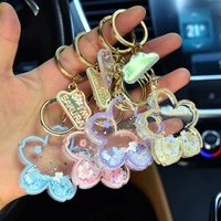 bag pendant keychain cute keychains women small gift creative into the oil snowflake cartoon acrylic float fashion jewelry