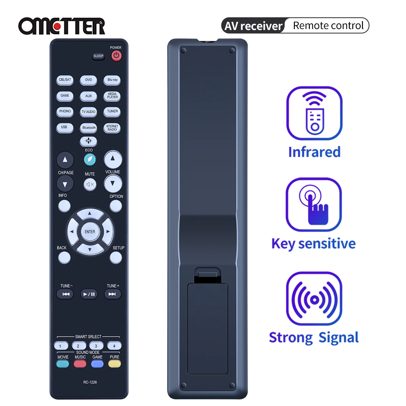 

RC-1226 RC1226 Replace Remote Control fit for Denon AV Stereo Receiver AVR-S750H AVR-S640H AVR-S650H AVR-X1600H