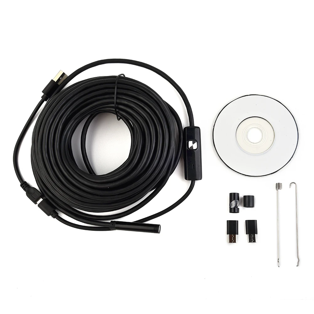 

15m Pipe Inspection Camera Endoscope Waterproof IP66 6LED Micro USB YPC-001-15M Tools Replacement Durable Useful