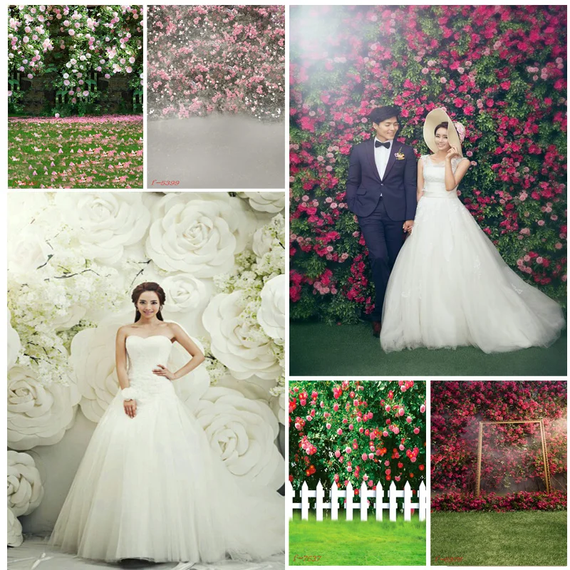 

Durable Photography Backdrops Prop Flower Wall Wood Floor Meadow Wedding Theme Photo Studio Background 21514 AF-17