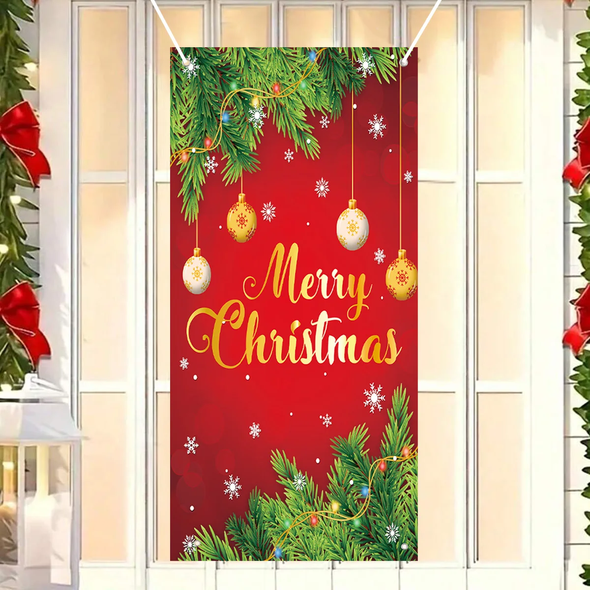 Рождественский красный галстук-бабочка подвесной флаг веселые рождественские