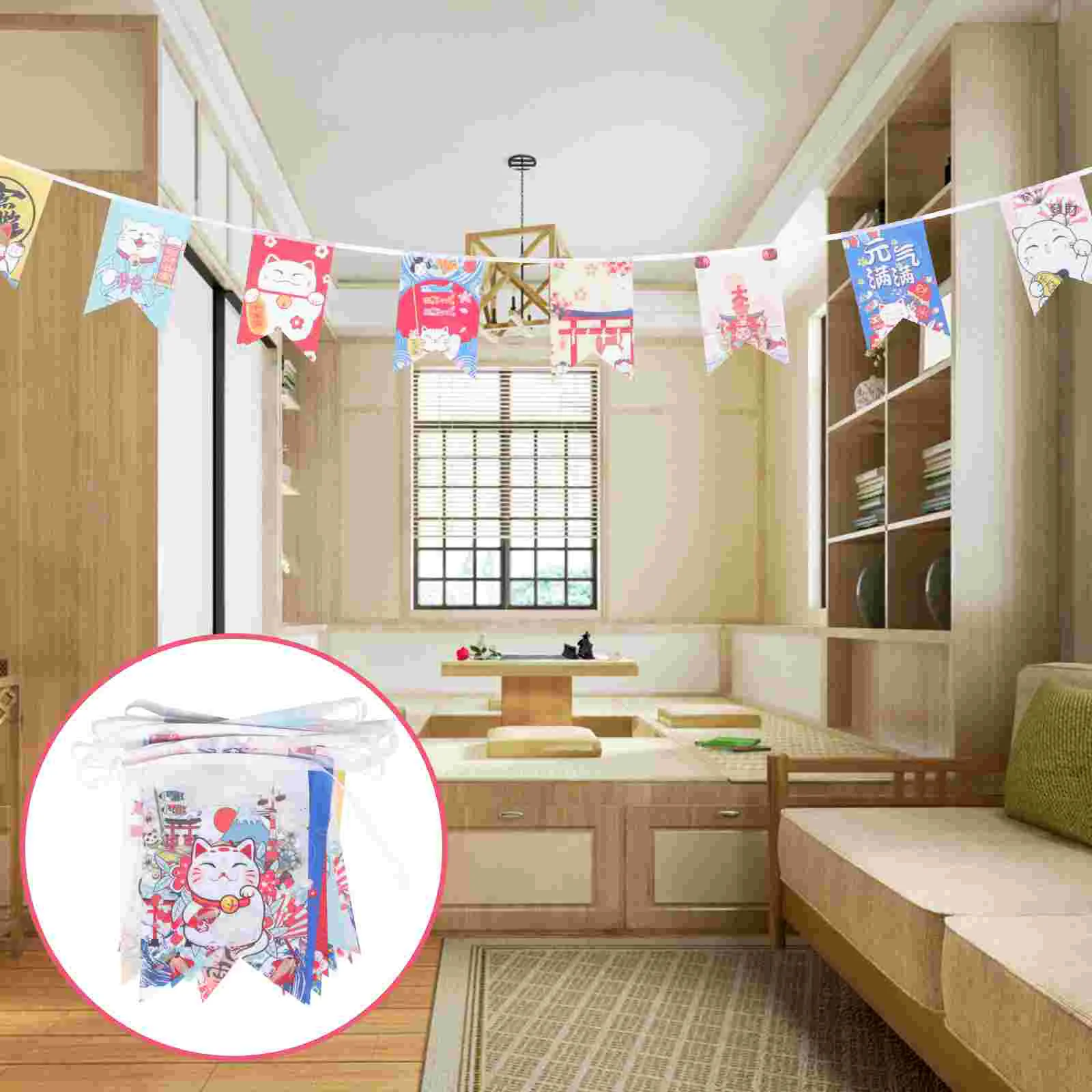 

Japanese Style Bunting Banner Restaurant Banner Decoration Hanging Bunting Flags