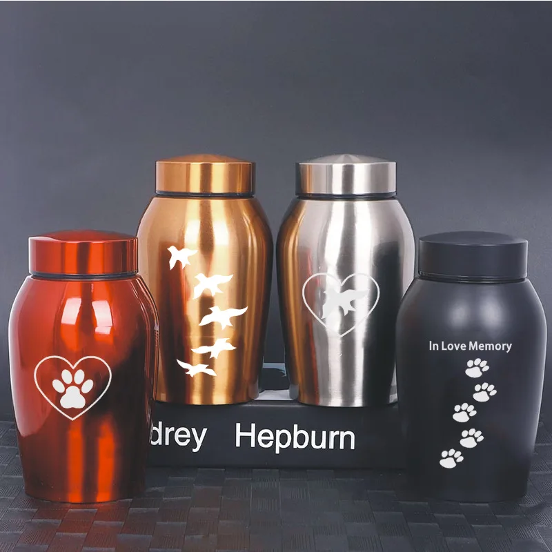 

Cremation Funeral Urn Multi-colored Pet For Steel Dogs Dog New Urns Sealed Souvenir Stainless Ashes 2022 Mouse Dog Bird Jar Cat